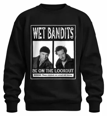 Produktbild von Feuchte Banditen Kevin Allein Zu Haus Ugly Christmas Sweater Sweatshirt Pullover, Schwarz, M