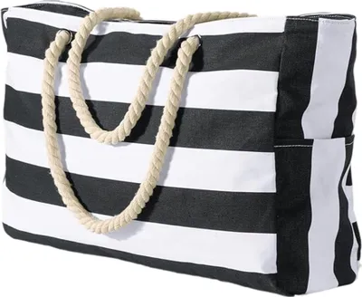 Produktbild von Strandtasche XXL,Familie mit Reißverschluss Große Wasserdichte Badetasche Damen Leichte XL Tote Bag Shopper für Strand, Reisen, Urlaub, Pool.