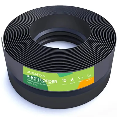 Image de Bordure de jardin flexible, noire, 10 mètres, résistante aux UV et au gel