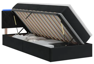 Produktbild von vidaXL LED-Speicherbett mit Matratze Schwarz 90 x 190 cm Samt