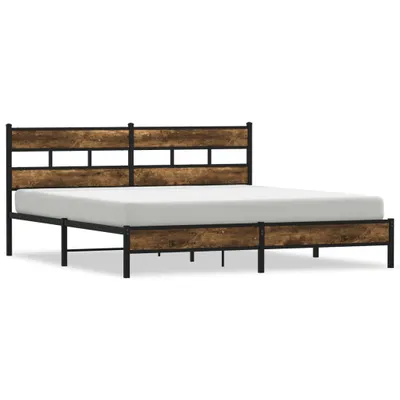 Immagine prodotto di vidaXL Letto in metallo senza materasso rovere fumé 183x213 cm