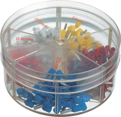Produktbild von Dönges Aderendhülsen-Sortiment, isoliert, 0,5 - 2,5 mm², Streudose, DIN