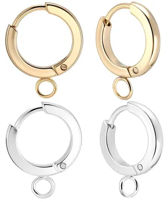 Runde Ohrhaken 16 Stk. 2 Farben Gold & Silber 13x10x2mm
