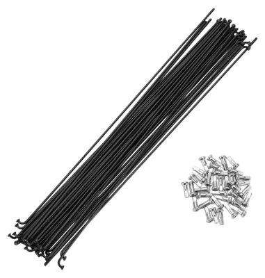 Imagen del producto de Radios de 14G, 240 mm - Radios de acero - 36 unidades - Mejora para mayor durabilidad - Resistentes a los golpes - Alta resistencia al impacto - Para llantas de bicicleta