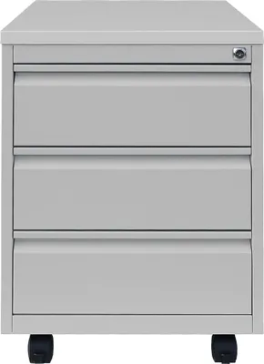 Produktbild von Stahl Büro Rollcontainer Bürocontainer 3 Schubladen 62x46x59cm Lichtgrau 505300