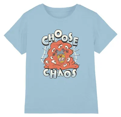 Image de T-shirt "Choose Chaos" pour enfants, Minions, référence TV38914 (taille 104), couleur bleu clair
