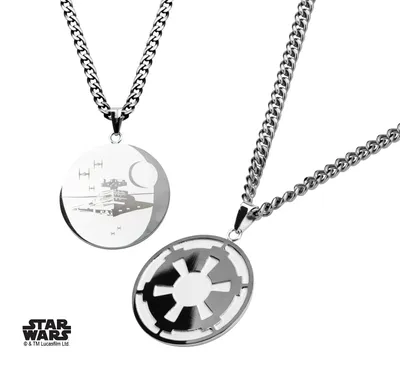 Produktbild von Star Wars – Anhänger mit dem Todesstern und dem Imperium aus Edelstahl