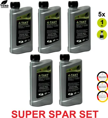 Produktbild von Setangebot Rasenmäher-Traktor-Öl Motorenöl Rasenmäheröl 10W-30 - 5 x 1 Liter
