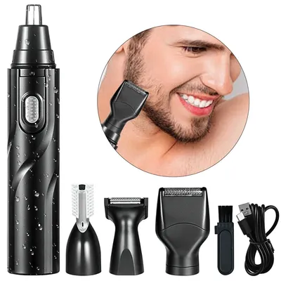Produktbild von 4 in 1 Nasenhaartrimmer, Nasenhaartrimmer Herren USB Wiederaufladbar, Ohrhaarschneider & Augenbrauentrimmer, Schmerzfreier Nasen- & Ohrenhaarschneider