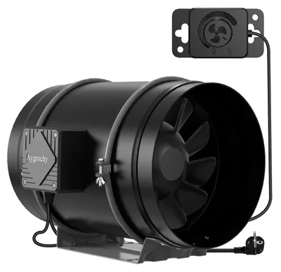 Obrázek produktu pro Ventilátor s průtokovým kanálem – ventilátor pro větrání – regulace otáček s proměnnou rychlostí – tichý AC motor – odtahový ventilátor – chlazení obytných prostor a ventilace toalet
