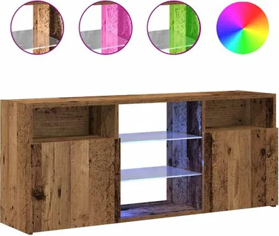 Obrázok produktu pre vidaXL TV skrinka s LED osvetlením, vzhľad starého dreva 120x30x50 cm
