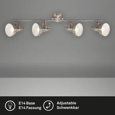 Obrázok produktu pre Stropné svietidlo Stropný reflektor Retro biely 4 xE14 40W otočný a otočný Briloner