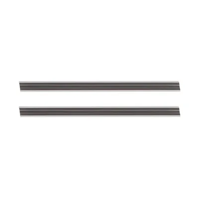 Two identical metal blades are shown horizontally against a white background.