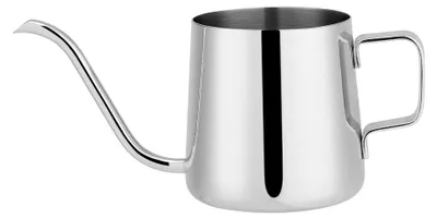 Produktbild von Filterkaffeekanne aus Edelstahl, langer Schwanenhalsausguss, Wasserkocher, Tasse, Teewerkzeug (Silber, 250 ml)