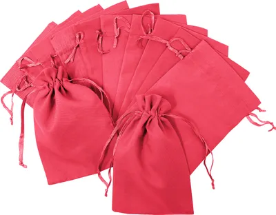 Produktbild von Oblique Unique 12 Baumwollsäckchen Baumwollbeutel mit Zugband Stoffsäckchen für Geschenke als Deko Weihnachten pink