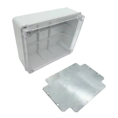 Produktbild von ARLI Abzweigdose IP67 Sichttür Aufputz 250 x 200 x 90 mm Feuchtraumdose transparent Deckel inkl. Montageplatte