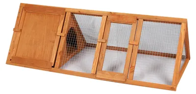 Image de Fornord, cage pour lapins "Mon Jardin", en bois naturel, dimensions : 118 x 50 x 37 cm