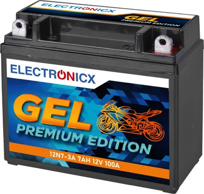 Produktbild von Electronicx GEL-12N7-3A GEL Motorradbatterie 7Ah 12V ▶ Motorrad Roller Quad - wartungsfrei auslaufsicher zyklenfest