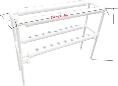 Imagen del producto de Sistema hidropónico, de 1 a 3 niveles, con capacidad para hasta 108 plantas, modelo de 2 niveles: 36