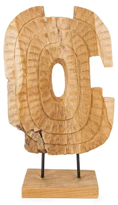 Produktbild von Logbuch-Verlag Moderne Skulptur aus Teakholz Dekoobjekt Dekoration zum Hinstellen Design-Objekt Wohnzimmer Deko 28 x 48 cm