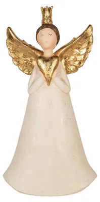 Produktbild von Clayre & Eef Dekorationsfigur Engel 29x17x55 cm Grau Kunststoff
