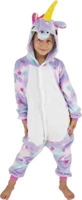 Produktbild von Mystisches Einhorn Kinderkostüm Tier-Overall bunt 4-6 Jahre (110 cm)