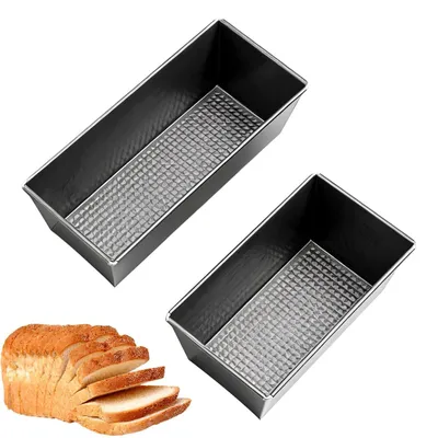 Produktbild von 2 Stück Kastenform aus Kohlenstoffstahl, Rechteckig, 21cm & 25cm