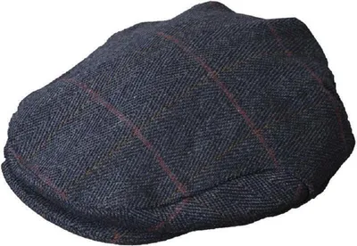 Produktbild von Walker and Hawkes Herren Tweed Flat Cap Derby Cambridge – Blue Tweed S (57cm)