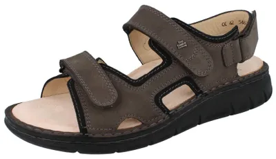 Image de Finn Comfort Wanaka-Soft Sandale femme, Gris/Noir, cuir, Classic - Marques Finn Comfort, Gris, cuir (imp./buggy)