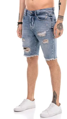 Produktbild von Red Bridge Herren Jeans Shorts Kurze Hose Denim Capri Distressed Basic