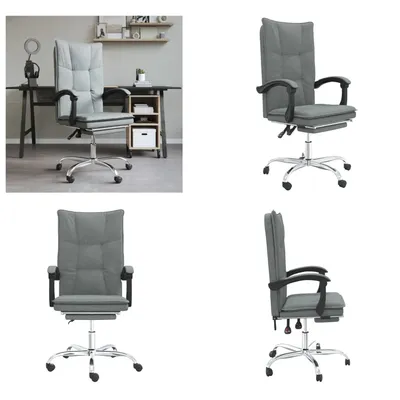 Produktbild von vidaXL Bürostuhl mit Liegefunktion Dunkelgrau Stoff - Bürostuhl Mit Liegefunktion - Bürostühle Mit Liegefunktion - Bürostuhl Mit Relaxfunktion - Schreibtischstuhl