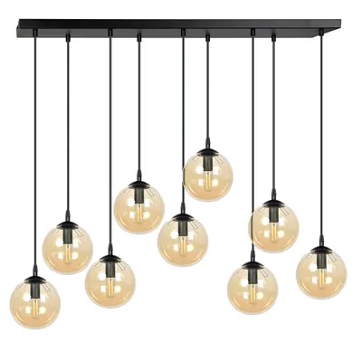 Productafbeelding van Hanglamp Emibig 9xE14 40W COSMO 9, kleur: blauw/houtkleurig, modelnummer: 713/9
