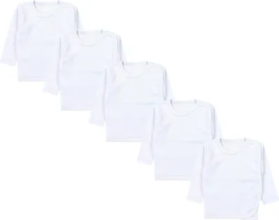 Produktbild von TupTam Uni Baby Wickelshirt Langarm 5er Pack, Farbe: Weiß, Größe: 56