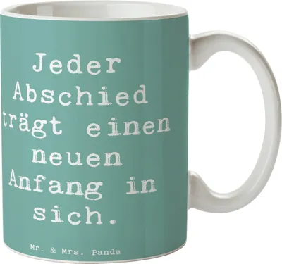 Produktbild von Mr. & Mrs. Panda Pott Spruch Verluste betrauern und loslassen - Meeresbrise - Geschenk, Vertrauem, Tasse, Teetasse, Trost, Hoffnung, Zuversicht, schöne, Abschied, Mut