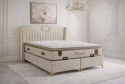 Image de Lit avec matelas, style moderne, lit avec rangement, matelas moelleux