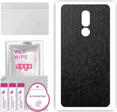 Produktbild von apgo Rückseite Schutzfolie, Skin, kompatibel mit Cubot R9 , Hinten Displayschutzfolie aus Vinylfolie, kratzfest, einfache Montage - Schwarze Honigwabe