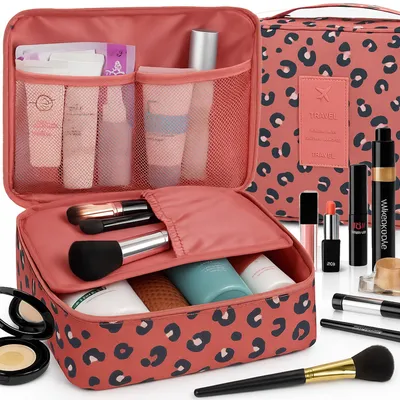 Make-up-Tasche Aus Leinen – Kompakt & Stylisch, 25,4x19,1 Cm, Perfekt Für Reise & Alltag