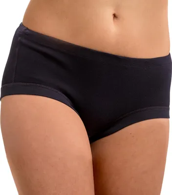 Damen Taillenslip aus Bio Baumwolle mit Tunnelzug Hoher Bund schwarz