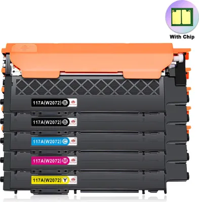 Produktbild von 5er-Pack W2070A Kompatibel Tonerkartusche Mit Chip als Ersatz für HP 117A für Color Laser MFP 179fwg 178nwg 179fnw ( Schwarz Cyan Gelb Magenta)