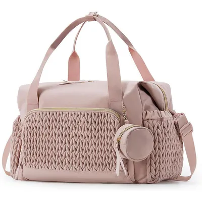 Produktbild von Groß Wickeltasche mit Schnullertasche, Multifunktions Babytasche, Rosa