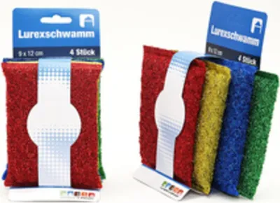 Obrázok produktu pre Polyesterová hubka, sada 4 ks, rôzne farby, metalická, 4 x 10 g