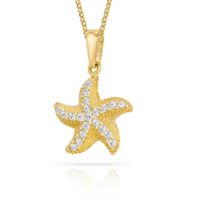 Produktbild von Anhänger Seestern aus Gold 333 (8 kt) mit Zirkonia