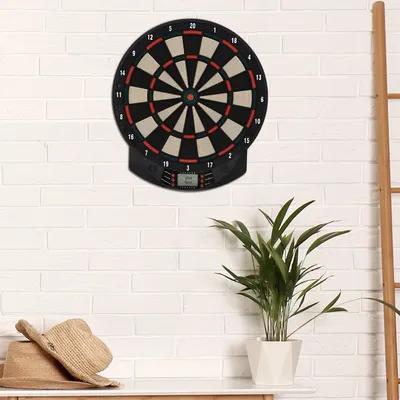 Produktbild von SUGIFT Elektronische Dartscheibe, Dartboard Set, 26 Spiele 185 Variationen, Kunststoff, Schwarz | 44 x 39,5 cm | bis 8 Spieler | 6 Darts inkl.
