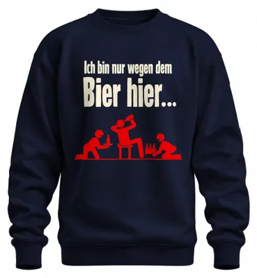 Imagen del producto de Solo estoy aquí por la cerveza, para beber, para la fiesta, en este bar. Camiseta o sudadera, color azul marino, talla L
