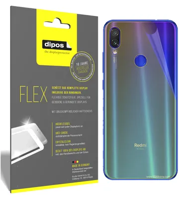 Produktbild von 3x Xiaomi Redmi Note 7 Rückseite Schutzfolie Folie, 100% Displayabdeckung, dipos