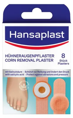Produktbild von Hühneraugen Pflaster 8 Stück Hansaplast mit Salicylsäure, schmerzlindernd