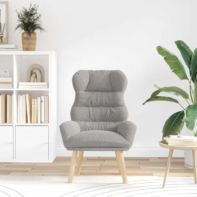 Produktbild von Hellgrauer Sessel aus Sherpa-Stoff, 69 x 74 x 93 cm