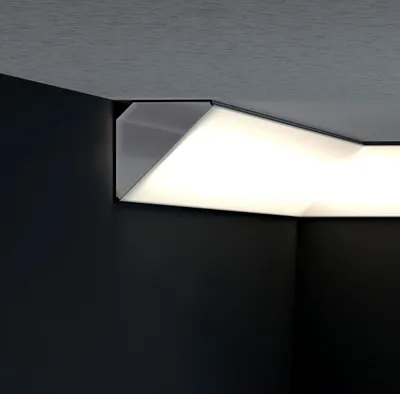 Produktbild von Aluminium LED Stuckleiste für Decke & Wand – Indirekte LED Beleuchtung, LED Deckenleiste, Lichtleiste, , Wandleiste, LED Lichtvoute für Küch 1 Meter
