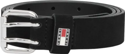 Image de Ceinture Tommy Jeans pour femmes, modèle Square, en daim noir, largeur de 3,0 cm