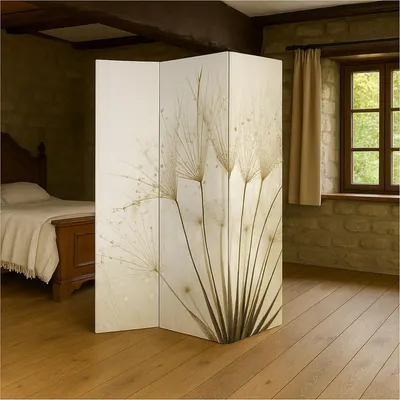 Produktbild von Paravent mit Naturmotiv Pusteblume Raumteiler 3-teilig 120 x 170 cm